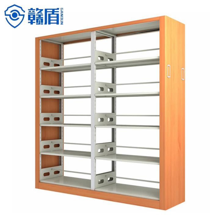 School Furniture Double-Sided Steel-Wood Bookshelf for Library/Book Sh